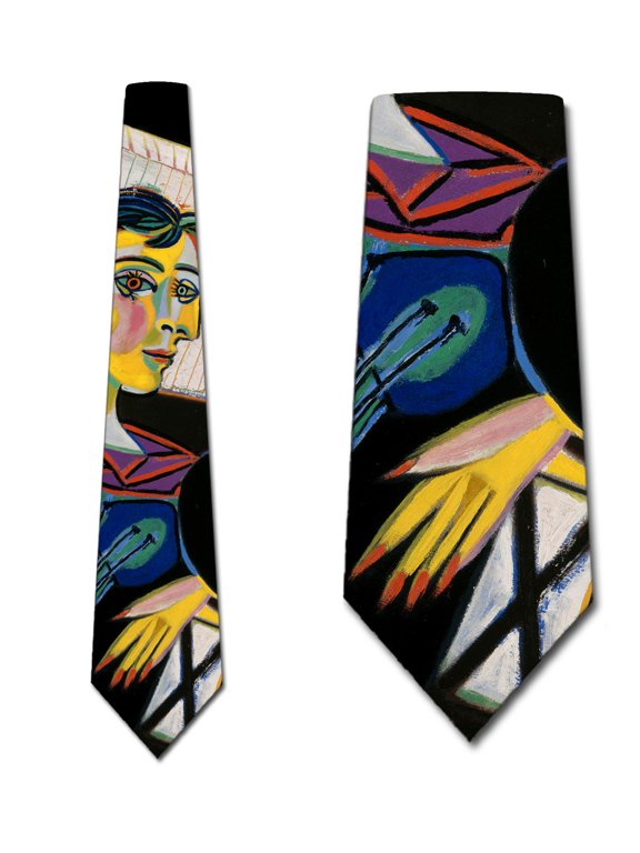 Art Ties Picasso Cubism Abstract Painting Necktie by Three Rooker