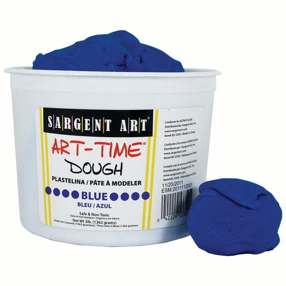 Art-Time® Dough, Blue, 3lb Tub, Pack of 3