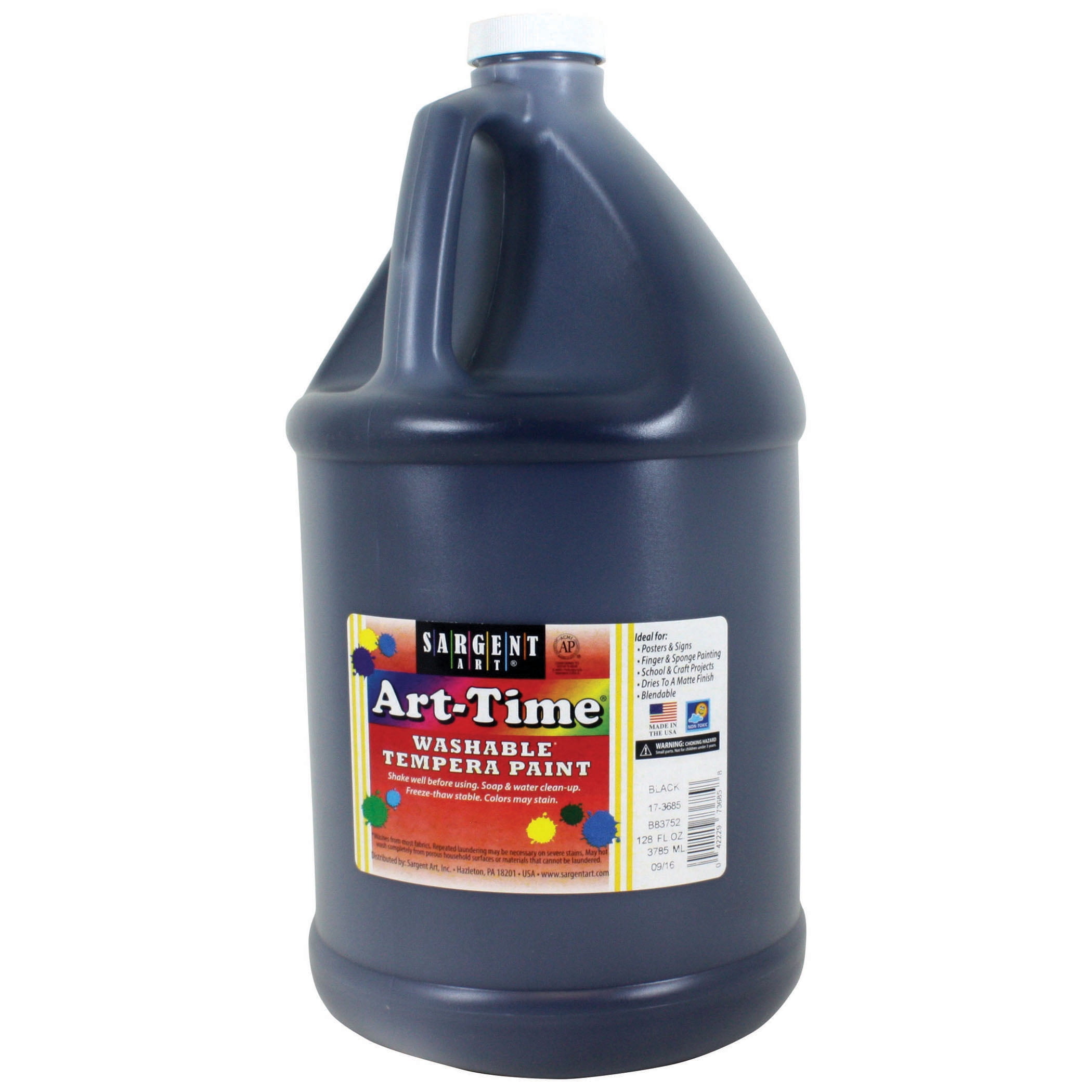 Art -Time® Washable Tempera Paint, Black, Gallon
