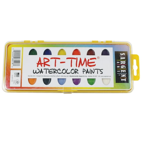 Art-Time® Watercolor Paints, 16 colors per pack, 12 packs