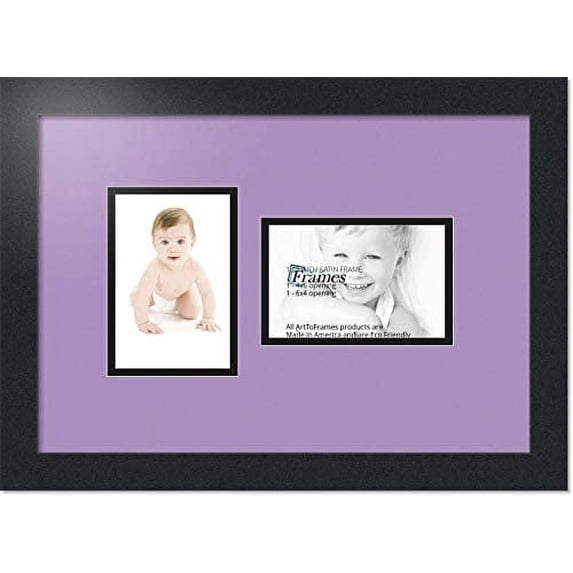 Art To Frames Double-Multimat-102-805/89-FRBW26079 Collage Photo Frame Double Mat With 2-4X6 Openings And Black Frame