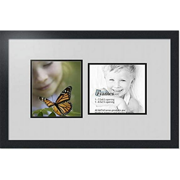 Double-Multimat-108-756/89-FRBW26079 Collage Pho Frame Double Mat With 2-7.5X8.5 Openings And Black Frame