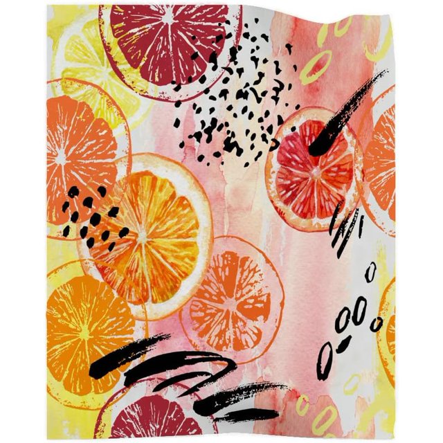 Art Trees Throw Blanket,Abstract Tree Yellow Floral Boscage Flannel