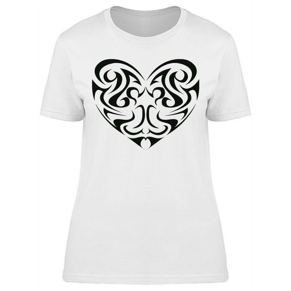 Art Tribal Heart Shape T-Shirt Women -Image by Shutterstock, Female XX-Large