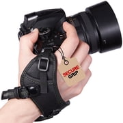 Art Tribute Camera Hand Strap with Security Grip for DSLR & Mirrorless Cameras, Adjustable, Black, Pack of 1