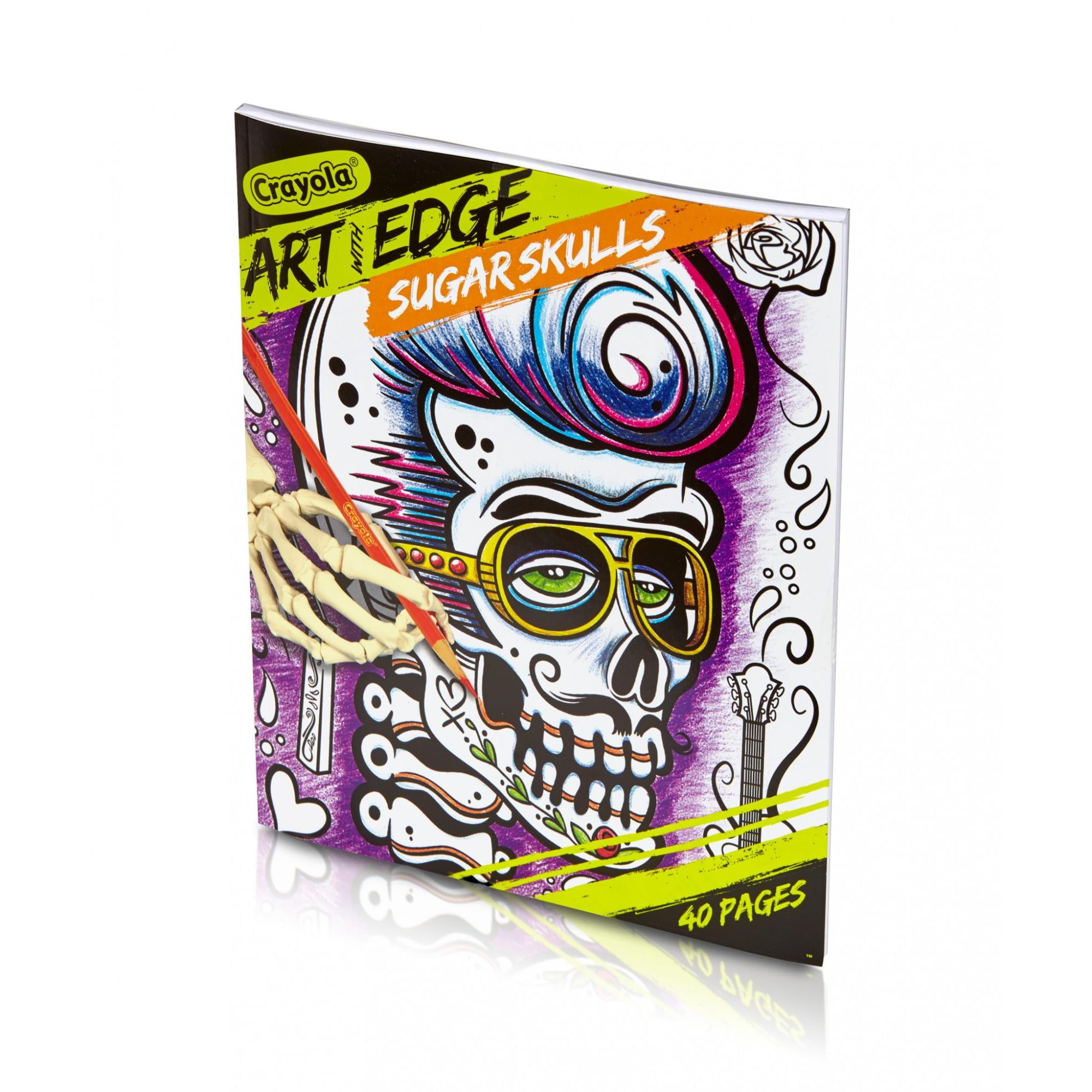 スカルアート Crayola Art With Edge Sugar Skulls Cute Adult Coloring Book