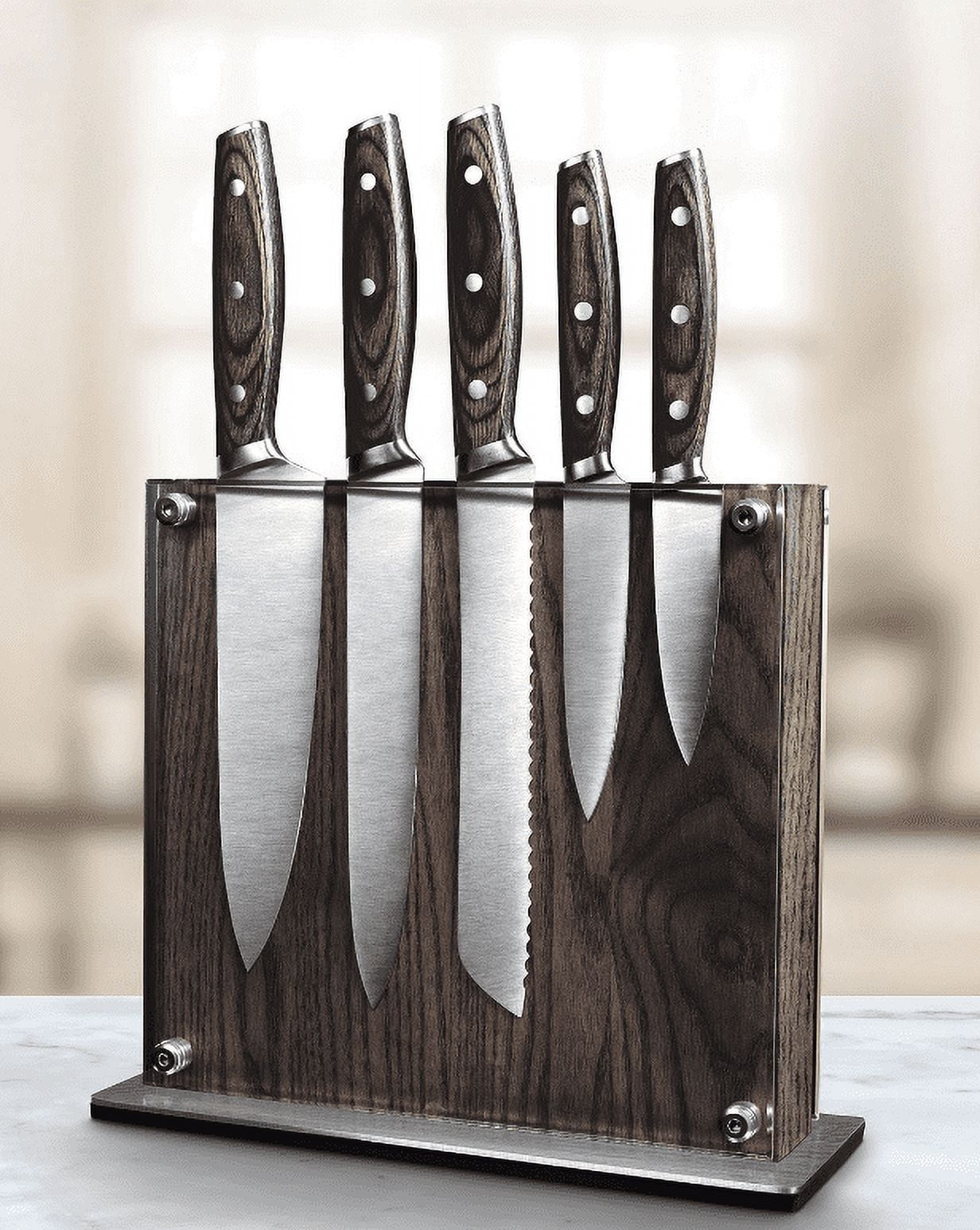  AOKEDA Knife Set for Kitchen with Block, Classic 6