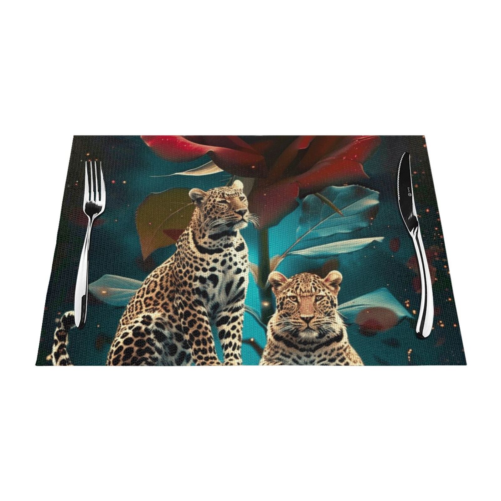 Art animal closeup Table mat can be wiped, dinner mat set, felt can be