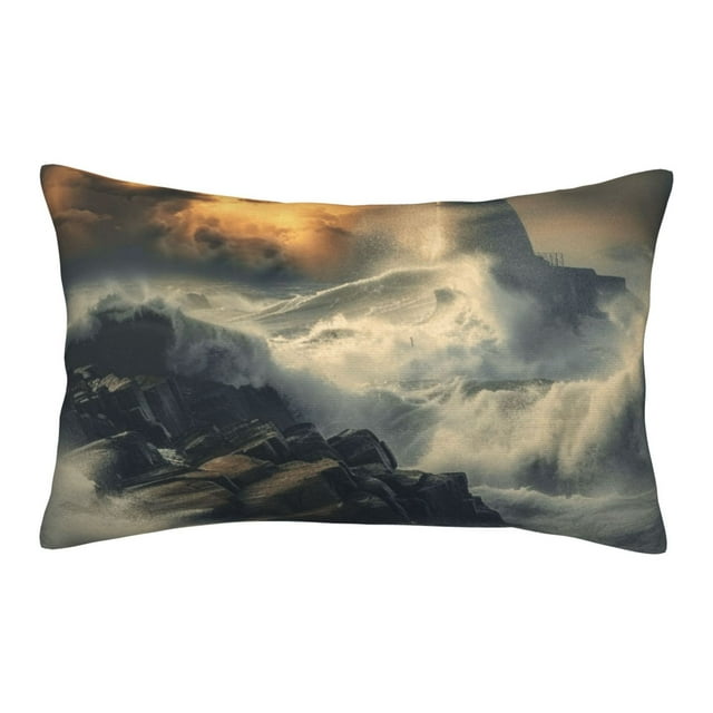 Art architecture features Waist pillow case Decorative large pillow