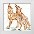 thumbnail image 1 of Art by Leslie Franklin 12x12 White Modern Wood Framed Museum Art Print Titled - Cellular Wolves2, 1 of 4