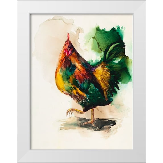 Art by Leslie Franklin 12x14 White Modern Wood Framed Museum Art Print Titled - None of Your Business Why Im Crossing the Road