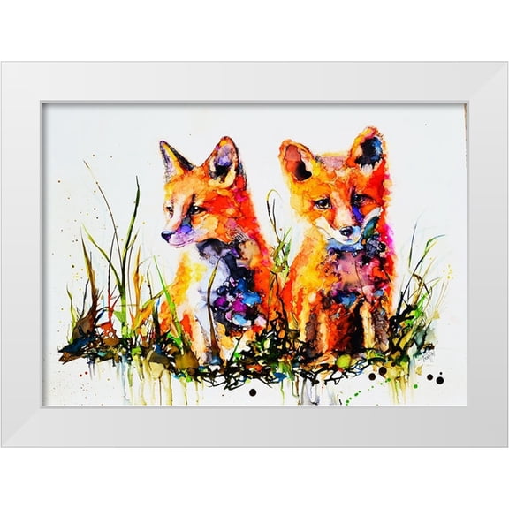 Art by Leslie Franklin 18x14 White Modern Wood Framed Museum Art Print Titled - The Redhead Twins