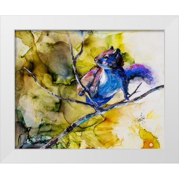 Art by Leslie Franklin 18x15 White Modern Wood Framed Museum Art Print Titled - Did Someone Call Me_