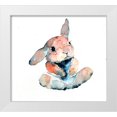 thumbnail image 1 of Art by Leslie Franklin 22x20 White Modern Wood Framed Museum Art Print Titled - Color Trend sitting bunny, 1 of 4