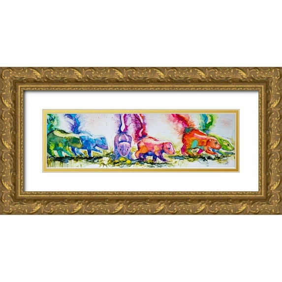Art by Leslie Franklin 24x10 Gold Ornate Wood Framed with Double Matting Museum Art Print Titled - The Aromatherapists