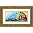 thumbnail image 1 of Art by Leslie Franklin 24x13 Gold Ornate Wood Framed with Double Matting Museum Art Print Titled - Thinking Outside the Fox, 1 of 4