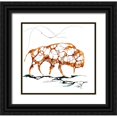 thumbnail image 1 of Art by Leslie Franklin 27x26 Black Ornate Wood Framed with Double Matting Museum Art Print Titled - Cellular Bison, 1 of 4