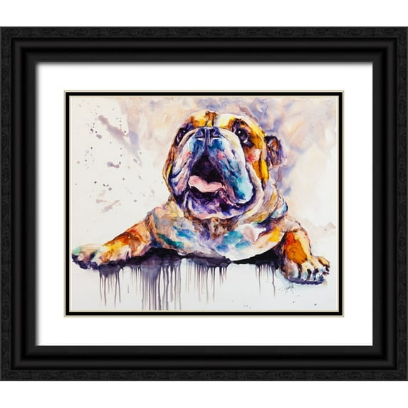 Art by Leslie Franklin 31x26 Black Ornate Wood Framed with Double Matting Museum Art Print Titled - Im Feeling Peckish