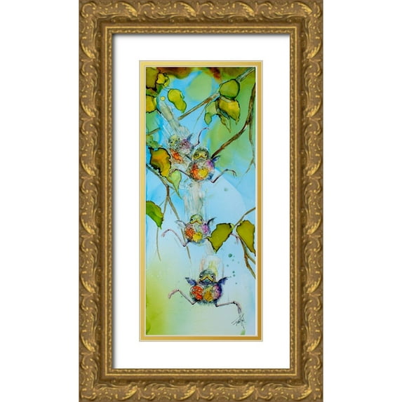 Art by Leslie Franklin 8x14 Gold Ornate Wood Framed with Double Matting Museum Art Print Titled - Free Falling