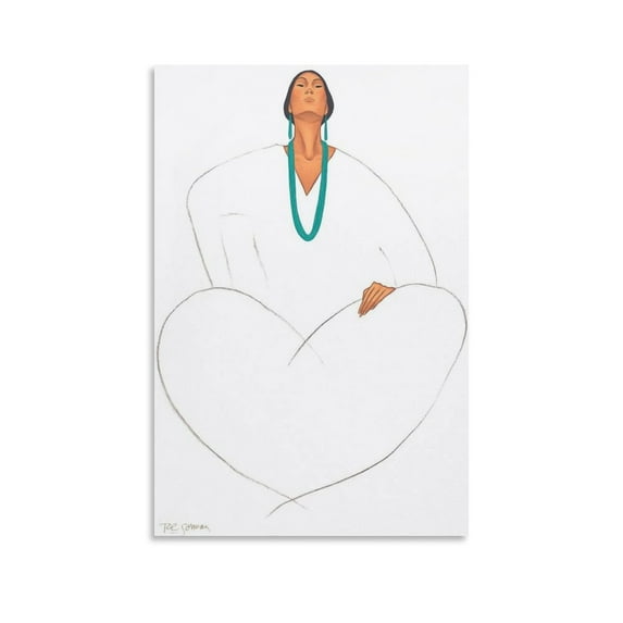 Art by RC Gorman Proud Lady Wall Art Poster Gifts Bedroom Prints Home Decor Hanging Picture Canvas Painting Posters 12x18inch(30x45cm)