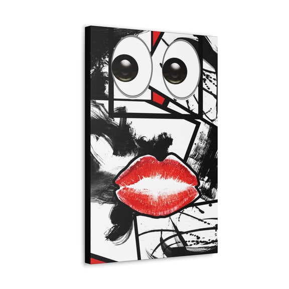 Art by Selin Retro Abstract Red Lips Wall Art