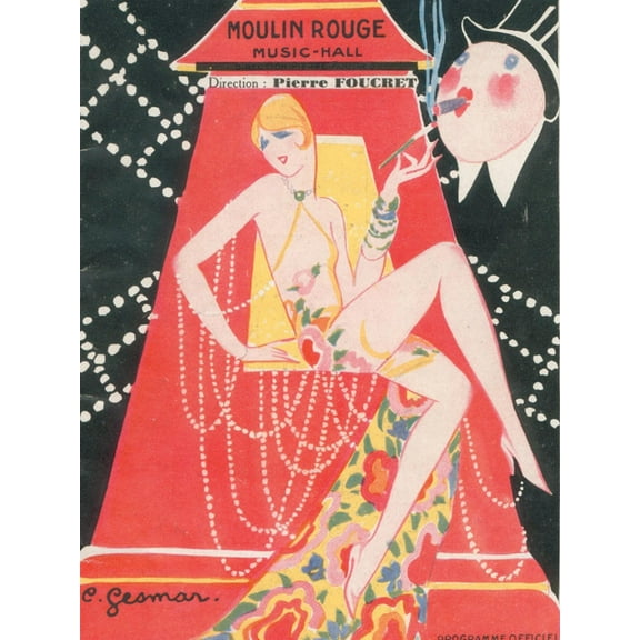 Art.com 1925 Moulin Rouge programme ça c'est paris Giclee Print by Edouard Halouze, 12" x 16"