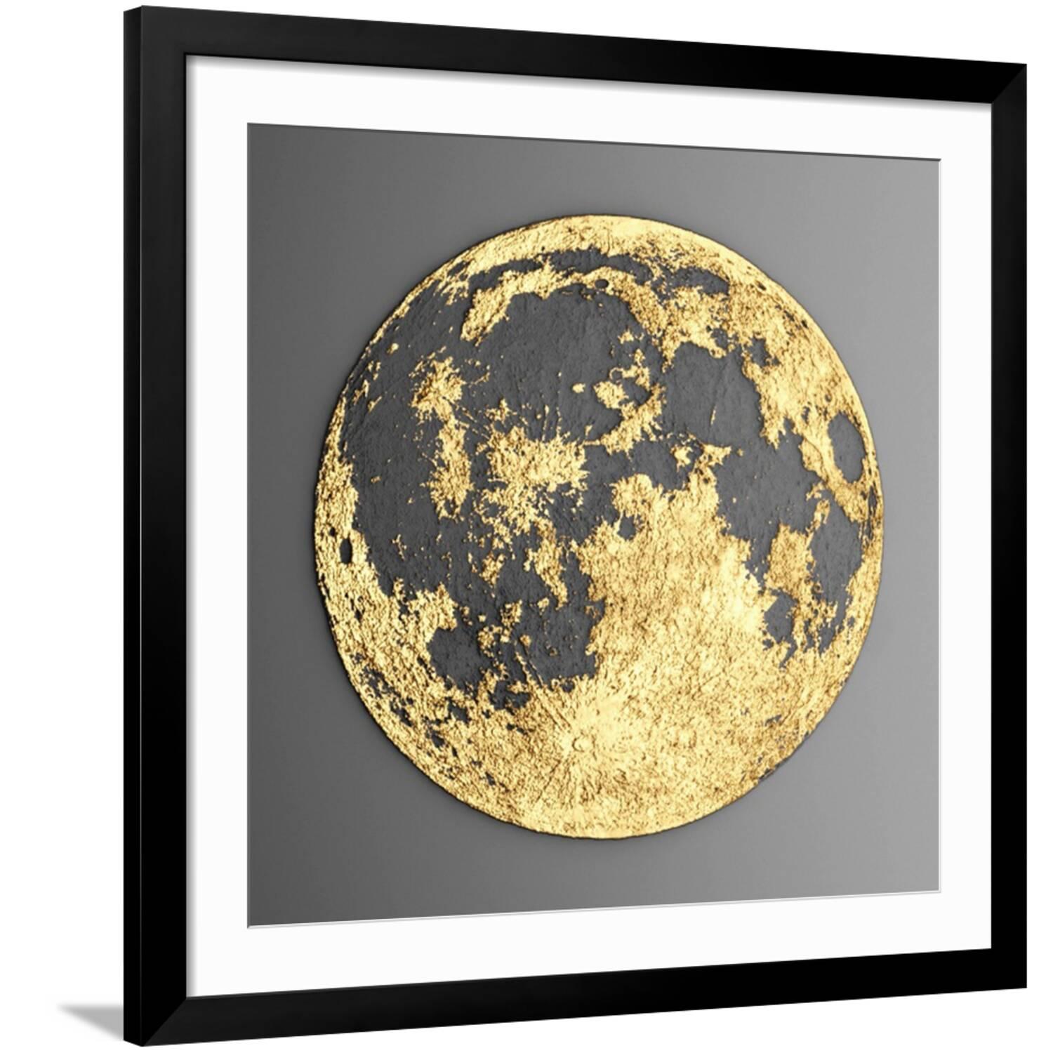 Modern Moon Art.com 3D Wall Art Picture Modern Moon Gold Art Print by deckorator ...
