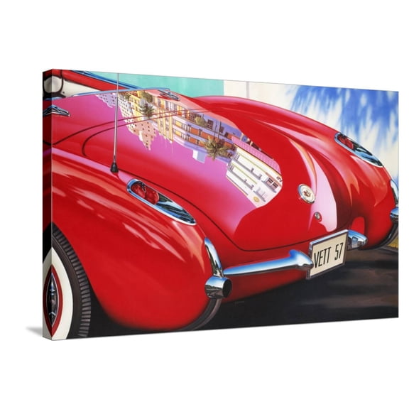 Art.com '57 Corvette Stretched Canvas Print Wall Art by Graham Reynolds, 36" x 24"
