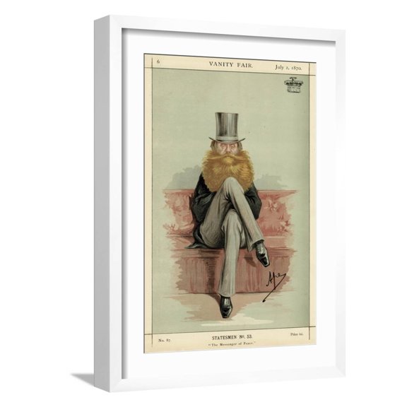 Art.com 5th Earl Spencer, VF 1870 Art Print by Carlo Pellegrini, White Frame Wall Art, 17" x 23"