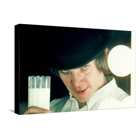 Art.com A Clockwork Orange, Malcolm Mcdowell, 1971 Stretched Canvas Print Wall Art, 24" x 16"