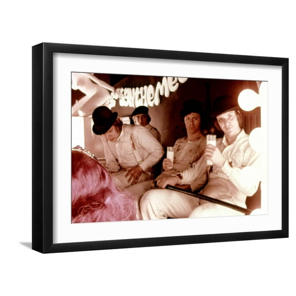 Art.com A Clockwork Orange, Warren Clarke, James Marcus, Malcolm Mcdowell, 1971 Premium Photographic Print, Black Frame Wall Art, 23" x 17"