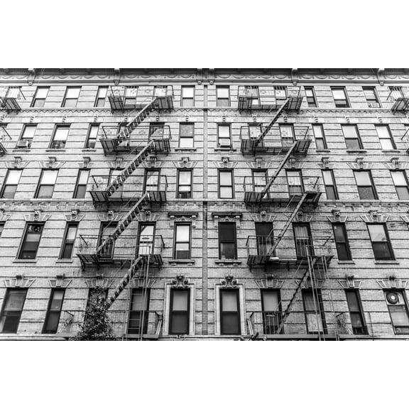 Art.com A Fire Escape of an Apartment Building in New York City Photographic Print by kasto, 18" x 12"