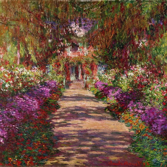 Art.com A Pathway in Monet's Garden, Giverny, 1902 Giclee Print by Claude Monet, 16" x 16"