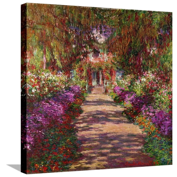 Art.com A Pathway in Monet's Garden, Giverny, 1902 Stretched Canvas Print Wall Art by Claude Monet, 24" x 24"