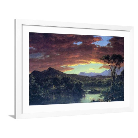Art.com A Rural Home Art Print by Frederic Edwin Church, White Frame Wall Art, 44" x 32"