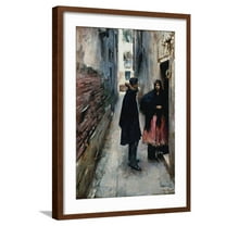 Art.com A Street in Venice Art Print by John Singer Sargent, Brown Frame Wall Art, 21" x 29"