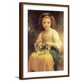 thumbnail image 1 of Art.com A Young Girl Braids a Garland Crown of Flowers Art Print by William Adolphe Bouguereau, Brown Frame Wall Art, 21" x 29", 1 of 5