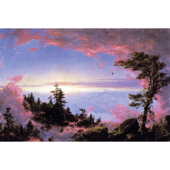 Art.com Above the Clouds at Sunrise Art Print by Frederic Edwin Church, 36" x 24"