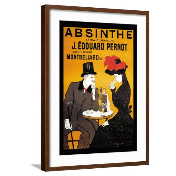 Art.com Absinthe J. Edouard Pernot Art Print by Leonetto Cappiello, Brown Frame Wall Art, 21" x 29"
