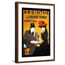 Art.com Absinthe J. Edouard Pernot Art Print by Leonetto Cappiello, Brown Frame Wall Art, 21" x 29"