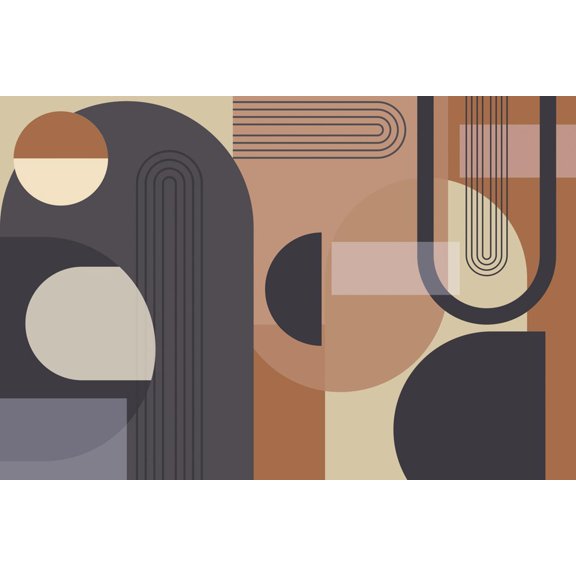 Art.com Abstract Arches Charcoal Terracotta 1 Art Print by Urban Epiphany, 18" x 12"