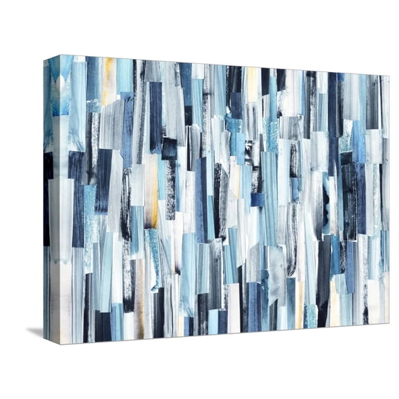 Art.com Abstract Art Background with Multicolor Stripes and Teals. Ink Texture on Paper Stretched Canvas Print Wall Art by openeyed, 16" x 12"