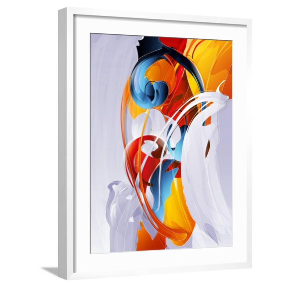 Art.com Abstract Graphic, Bright In Graffiti Art Print by fet, White Frame Wall Art, 23" x 29"