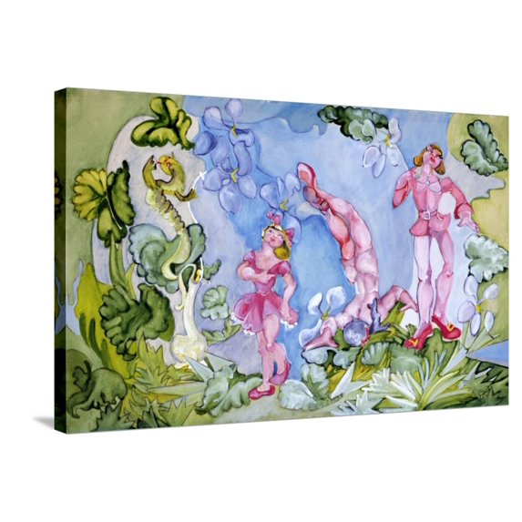 Art.com Advice from a Caterpillar Stretched Canvas Print Wall Art by Zelda Fitzgerald, 36" x 24"
