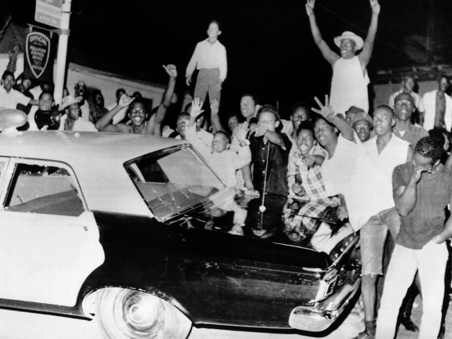 Art.com African American Jeer Police During the 1965 Watts Riots Photo ...