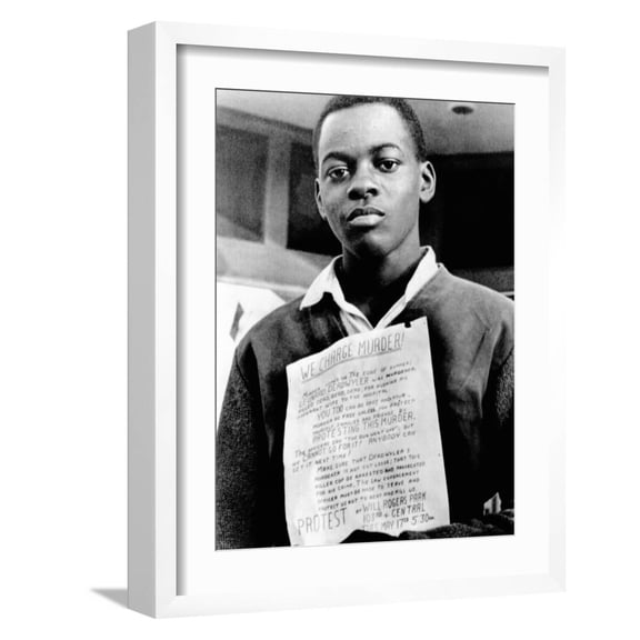Art.com African American Youth Protests the Police Killing of Leonard Deadwyler Photo, White Frame Wall Art, 17" x 21"
