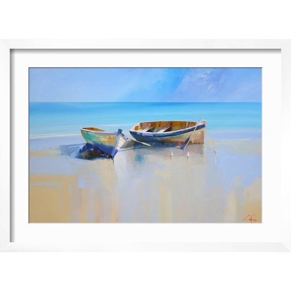 Art.com Afternoon Gulls Art Print by Craig Trewin Penny, White Frame Wall Art, 23" x 17"