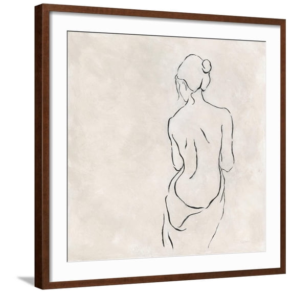 Art.com Alabaster Bather 2 Art Print by Karen Wallis, Brown Frame Wall Art, 29" x 29"
