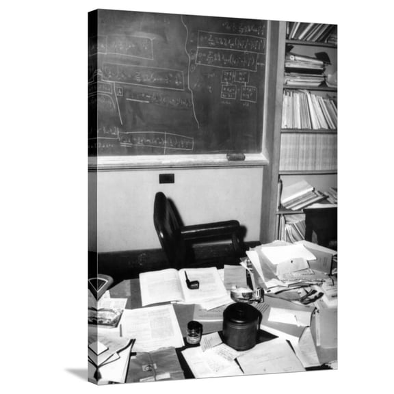 Art.com Albert Einstein's Study at the Institute for Advance Study at Princeton University Stretched Canvas Print Wall Art, 24" x 32"