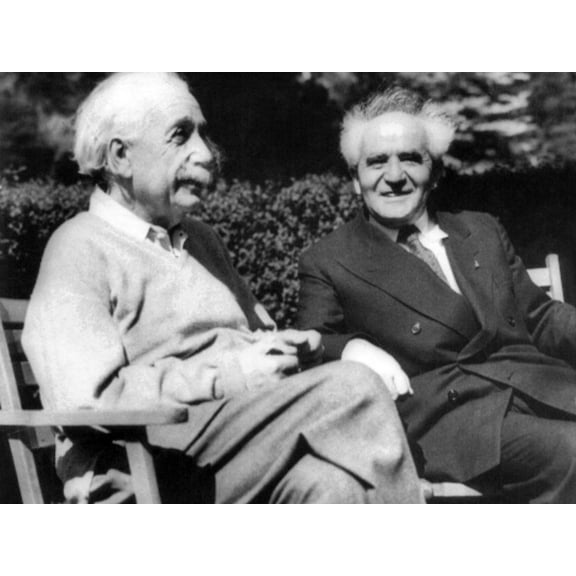 Art.com Albert Einstein with Israel's Prime Minister, David Ben-Gurion Photo, 16" x 12"